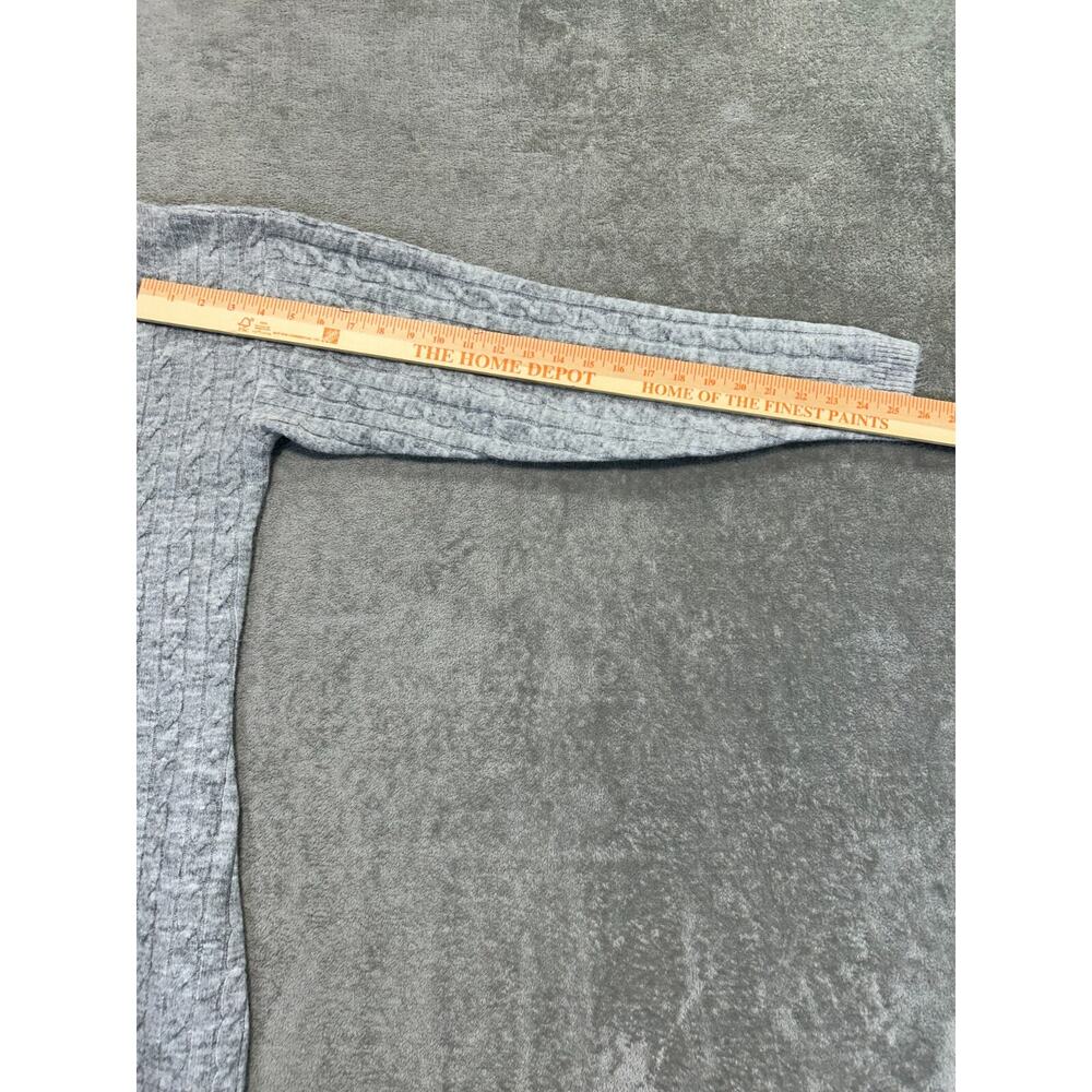 miss selfridge cable v neck fitted sweater midi dress pale gray heather size 4-6 - Picture 9 of 11